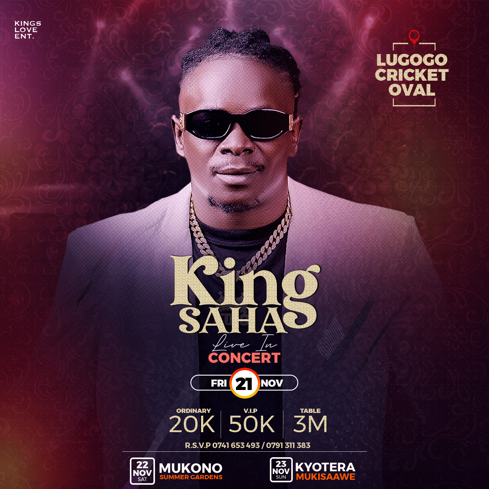 KING SAHA LIVE IN CONCERT poster